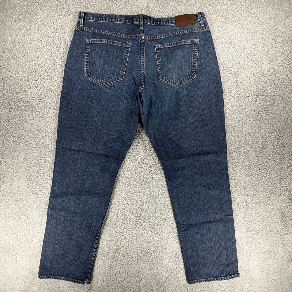 Michael Kors Mens Tailored Fit Jeans Blue Medium Wash 38x32 Straight Leg Denim - Picture 7 of 10